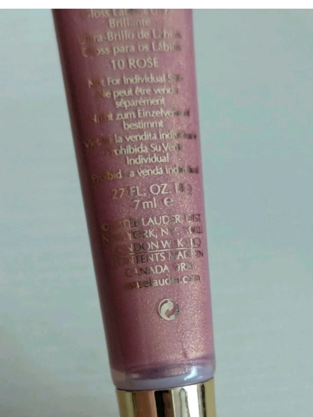 Estee Lauder 10 Rose High Gloss Pure Color Lip Gloss 0.27 OZ Tube Travel